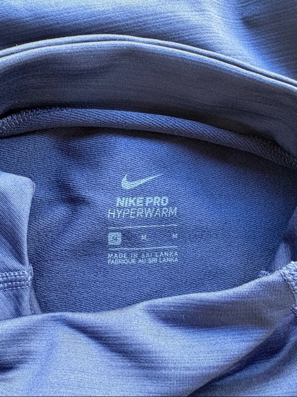 Nike Women's Navy Long Sleeve Performance Top with Pink Ombre Sleeves, size M